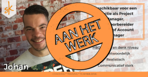 Profiel Johan aan het werk baan